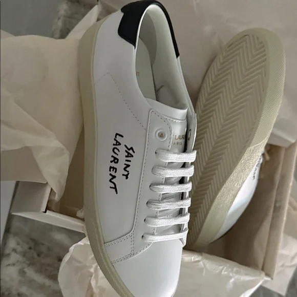 Saint Laurent White and Black Sneakers - Picture 6 of 15